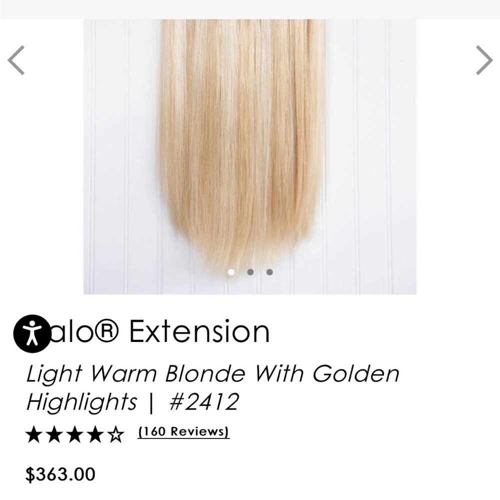 Hidden Crown halo extension Light Warm Blonde Golden Highlight 20 inch new #2412